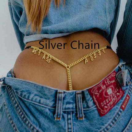 Exy Women Custom Thong With Letter Name Personality G-String Panties Underwear Waist Body Chain Lace Thongs Jewelry Gift