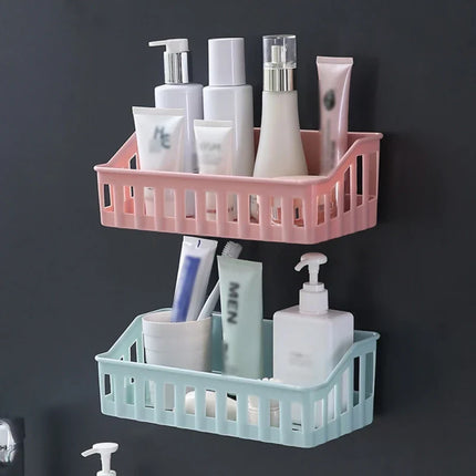 Wall-Mounted Bathroom Storage Organizer Basket
