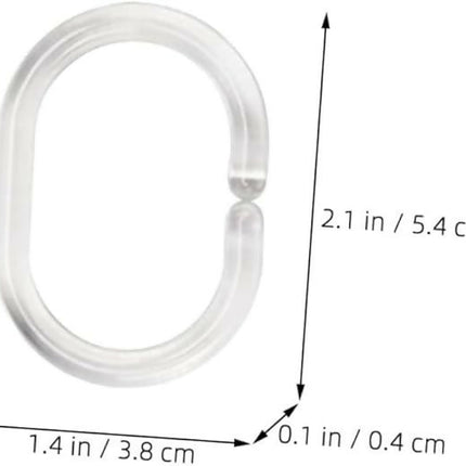 12pcs Bathlux Shower Round Curtain Hooks