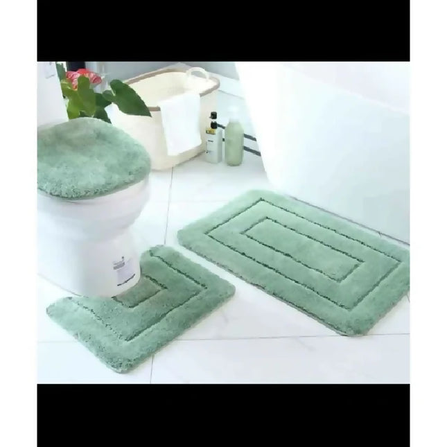 3 piece thickened bathroom toilet mat nonslip absorbent1