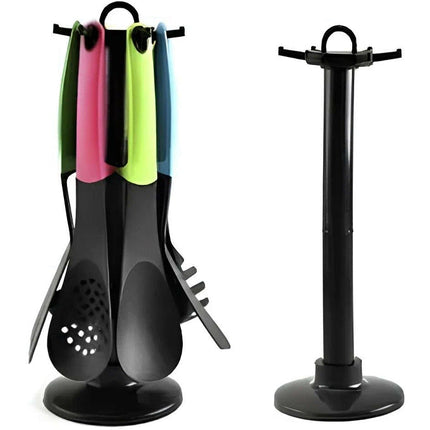 High Heavy duty high temperature resistant 200⁰C silicone nonstick serving spoon set of 6pcs plus stand