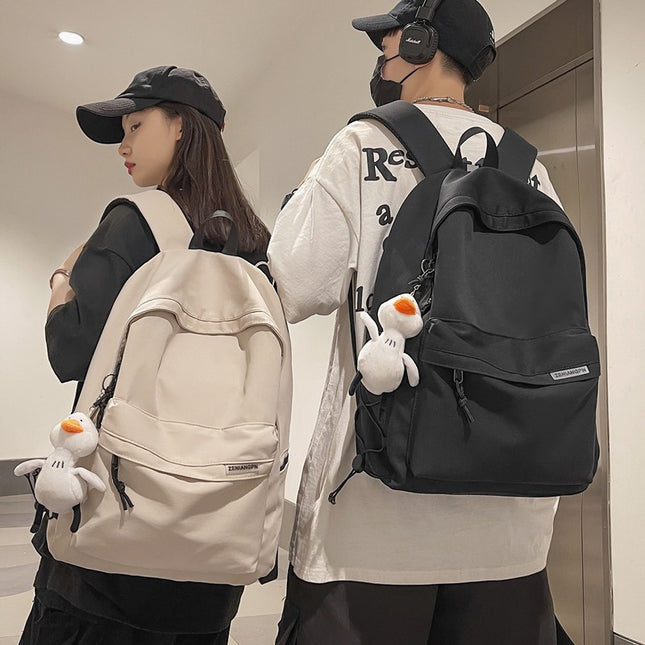 Backpack for men, simple and large capacity computer backpack for women, casual Japanese junior high school students, high school students, college students, backpack for men