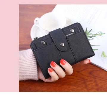Stylish Frosted Flip-Top Women's Classic Compact PU Leather Wallet Purse
