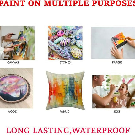 Superfine Acrylic Paint 12 Set For Canvas Wood Ceramic Rock Painting
