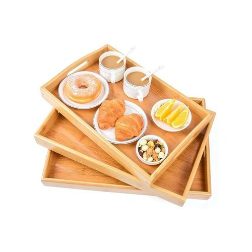 Bamboo Wooden 3pcs Serving Tray Set