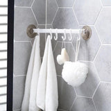 Adhesive Wall Mounted Multifunction Organizer Rack with Hooks for Bathroom Kitchen