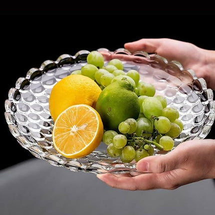 Glass Platter Bubble Texture 24cm