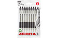 Zebra Pen Z Grip Black Ballpoint Pens with Pocket Clip 8pk, Retractable Black Ink Ballpoint Pens, Reliable Black Biro Pens Mu