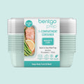 Bentgo Prep Meal Prep Containers with Lids, 20 Piece, PFAS & BPA-Free | 4-Cup Capacity, Portion Control, Stackable, Microwave - Color: Mint