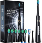 Electric Toothbrush, Sonic Toothbrushes with 8 Brush Heads 40000 VPM 5 Modes, Sonic Toothbrushes Fast Charge 4 Hours Last 30 Days (Black) - Color: Blackone