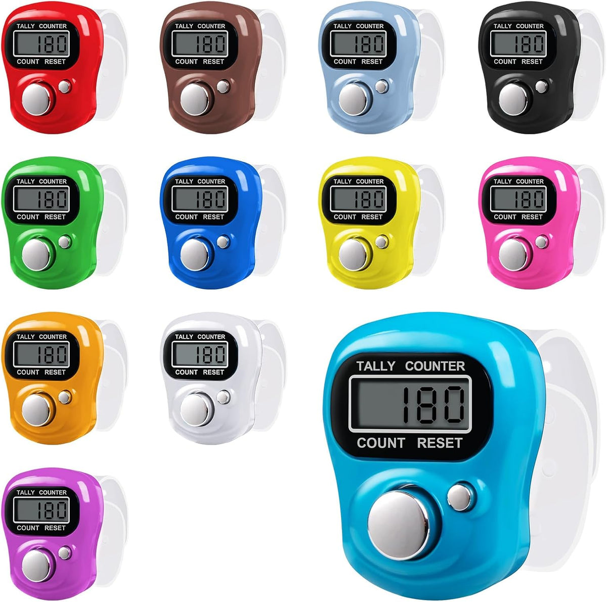 12-Pack Electronic Finger Counter 5-Digit LCD Hand Tally Clicker