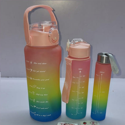 Pack of 3 Water Bottles, Sports Water Bottles, Leakproof & BPA Free