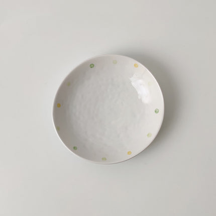 Dot Ceramic Plate Set Small Breakfast Plate Dessert Plate Flavor Plate Oval Plate