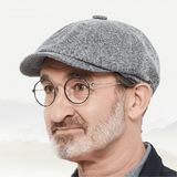 Men's Retro Octagonal Newsboy Cap British Painter Herringbone Flat Hip-Hop Beret