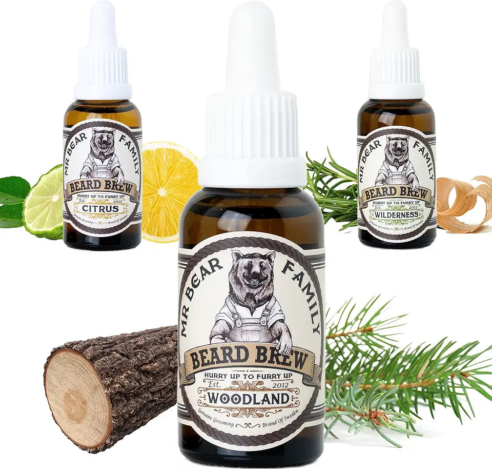 Mr Bear Family Natural Beard Oil for Men, Moisturising Beard Softener 30 ml