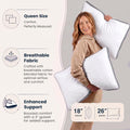 Utopia Bedding Gusseted Pillow (2-Pack) Premium Quality Bed Pillows - Side Back Sleepers - Grey Gusset - Queen - 18 x 26 Inches - Size: Queen (2 Count) / Color: Gray