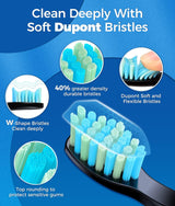 Electric Toothbrush, Sonic Toothbrushes with 8 Brush Heads 40000 VPM 5 Modes, Sonic Toothbrushes Fast Charge 4 Hours Last 30 Days (Black) - Color: Blackone