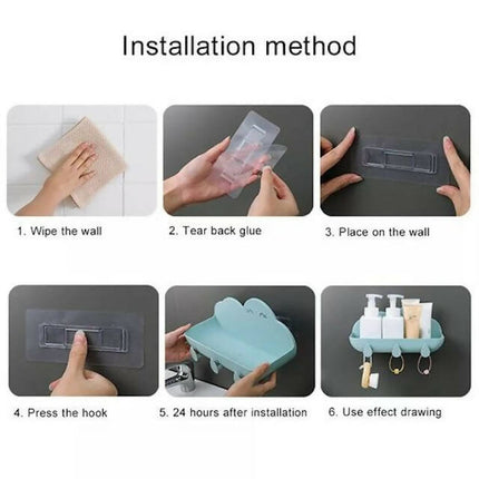 Cloud Bathroom Shelf, Waterproof Rust-Resistant Storage Rack for Shampoo, Conditioner, Lotion - Easy Installation, Elegant Design