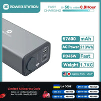 E2 213WH Powerful Power Station 57600mAh Power Bank for mini 4 pro Redmi 10C Iphone 14 Pro Max Realme GT OnePlus 10T