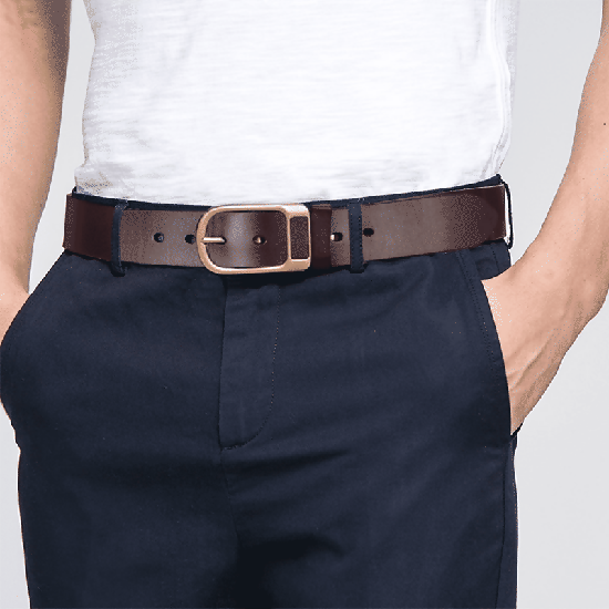 Vintage Men's PU Leather Belt Minimalist Needle Buckle