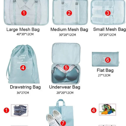 Suitcase Organizer Bags 7pc Set