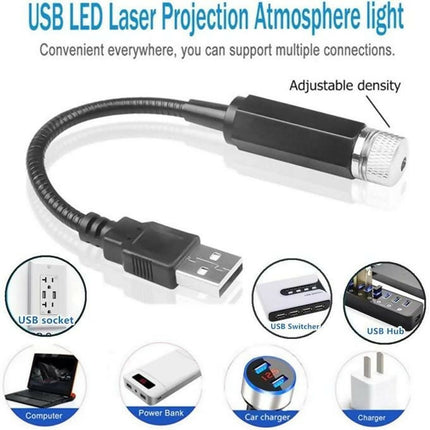 LED Car Roof Star Night Light Projector Atmosphere Galaxy Lamp USB Decorative Lamp