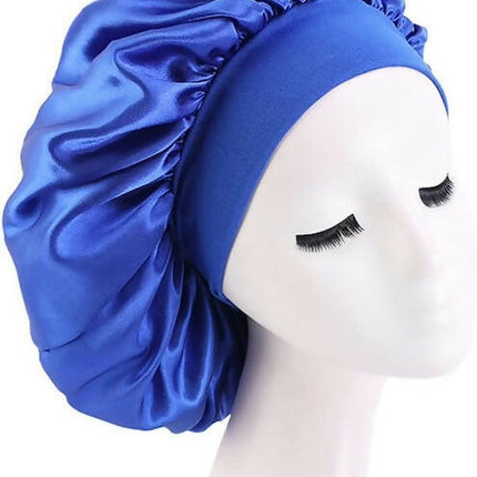 Adjustable Solid Satin Sleeping Bonnets, Long Hair Women Night Hat Silk Head Wrap