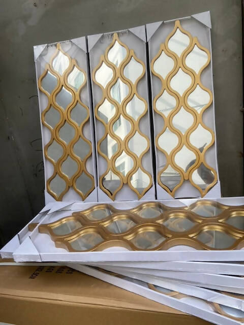 Wavy Decor Mirror Set, Reflective Design for Stylish Home Decor(Silver)