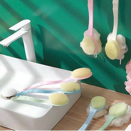 New Design Bathing Brush With a Soft Back Part, Long Handle Bath Brush Soft Skin Massager, Shower Scrubber Body Cleaning Brush,nBathroom Accessories