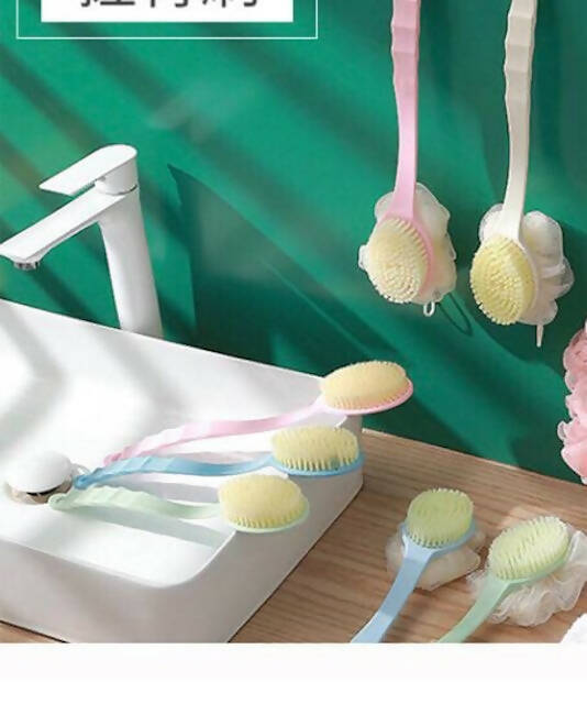 New Design Bathing Brush With a Soft Back Part, Long Handle Bath Brush Soft Skin Massager, Shower Scrubber Body Cleaning Brush,nBathroom Accessories