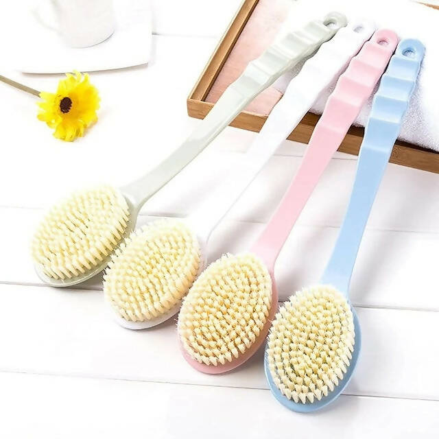 New Design Bathing Brush With a Soft Back Part, Long Handle Bath Brush Soft Skin Massager, Shower Scrubber Body Cleaning Brush,nBathroom Accessories