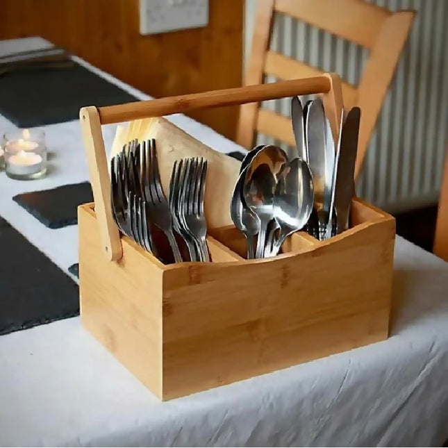 Portable kitchen cutlery organizer with handle1