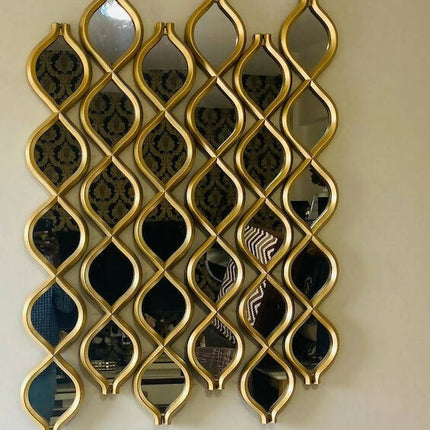 Wavy Decor Mirror Set, Reflective Design for Stylish Home Decor(Silver)