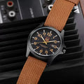 4-in-1 Men's Watch Set Quartz Business Casual Round Pointer Calendar Canvas Band Bracelet Accessories