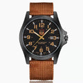4-in-1 Men's Watch Set Quartz Business Casual Round Pointer Calendar Canvas Band Bracelet Accessories
