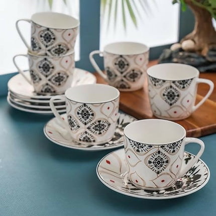 12pc Porcelain Espresso Cup Set 150ml