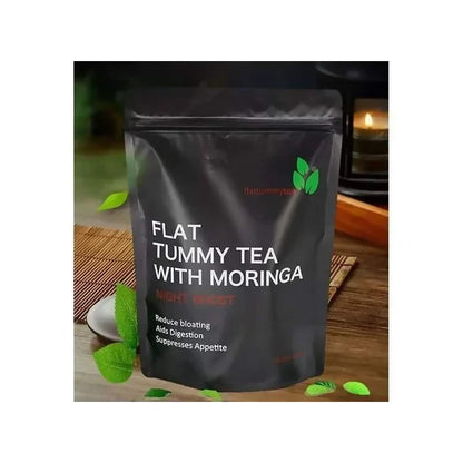Flat Tummy Tea with Moringa – Nighttime Detox & Belly Fat Burner (28 Tea Bags)