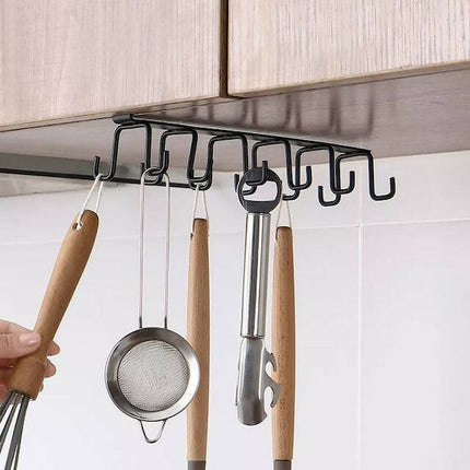 Double Sided Cup, Multipurpose Hanger, 12 Hooks Double Sided Under Shelf Hangers, Kitchen Accessories Holder