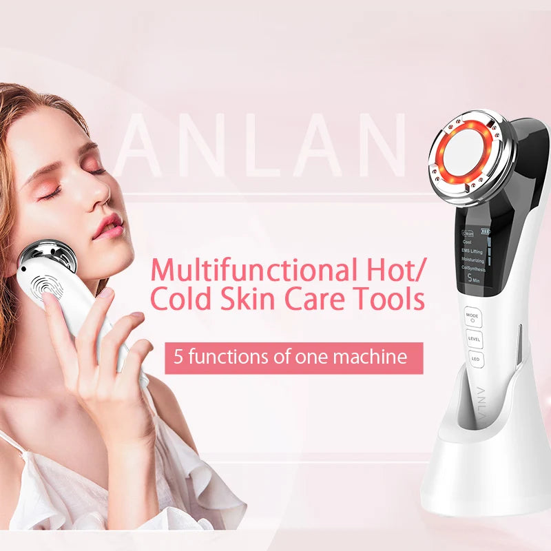 ANLAN EMS Facial Massager Face Lifting Deep Cleaning LED Light Skincare Skin Tighten Hot Cool Compress Skin Care Beauty Device