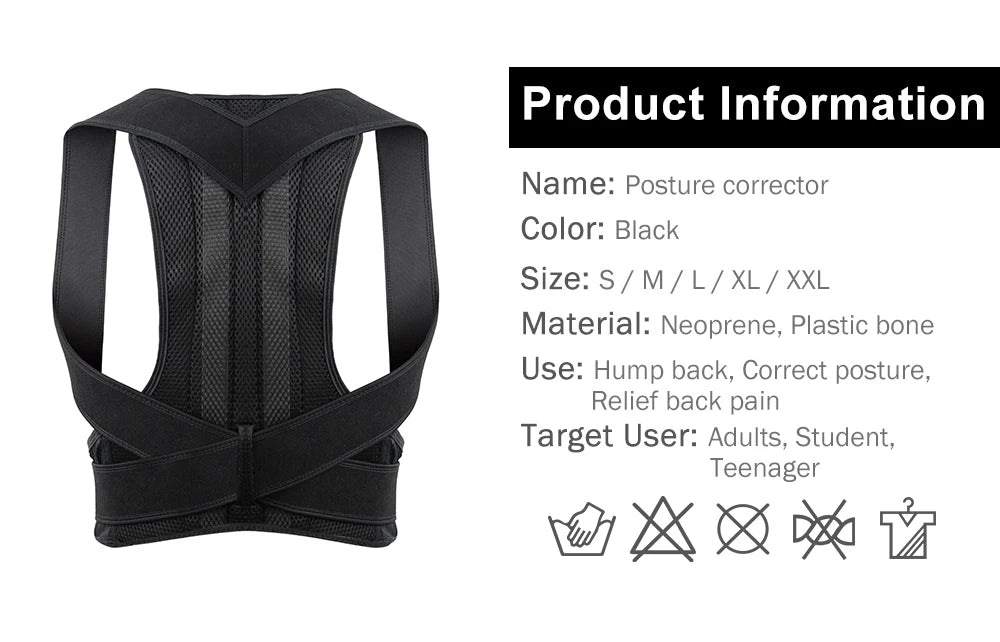 Back Posture Corrector Adult Back Support Shoulder Lumbar Brace Health Care Support Corset Back Belt