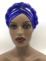 Premium Women's Braided Turban Headwrap - Auto Gele Headtie - Stylish Headscarf Bonnet