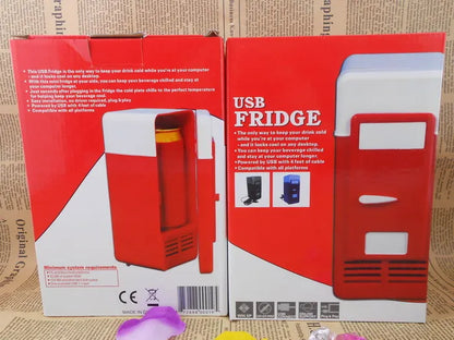 Small auto Fridge Hot Cold Dual Use Gadget Beverage tanks Cooler Warmer Refrigerator With Internal LED drink fridge Light