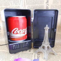 Small auto Fridge Hot Cold Dual Use Gadget Beverage tanks Cooler Warmer Refrigerator With Internal LED drink fridge Light