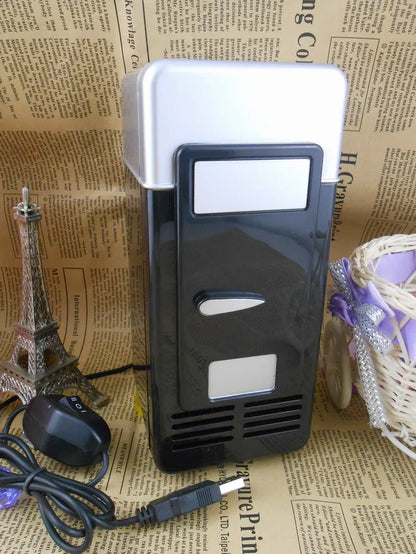 Small auto Fridge Hot Cold Dual Use Gadget Beverage tanks Cooler Warmer Refrigerator With Internal LED drink fridge Light