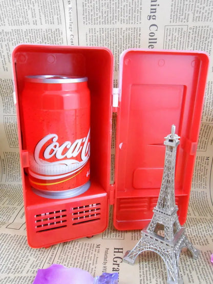 Small auto Fridge Hot Cold Dual Use Gadget Beverage tanks Cooler Warmer Refrigerator With Internal LED drink fridge Light