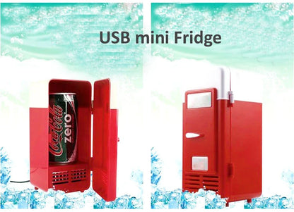Small auto Fridge Hot Cold Dual Use Gadget Beverage tanks Cooler Warmer Refrigerator With Internal LED drink fridge Light