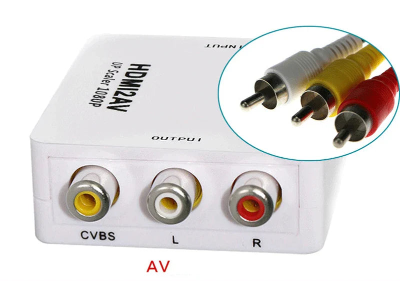 Premium HDMI to RCA AV Scaler Adapter 1080P HD Video Audio Converter Box