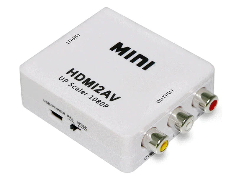 Premium HDMI to RCA AV Scaler Adapter 1080P HD Video Audio Converter Box
