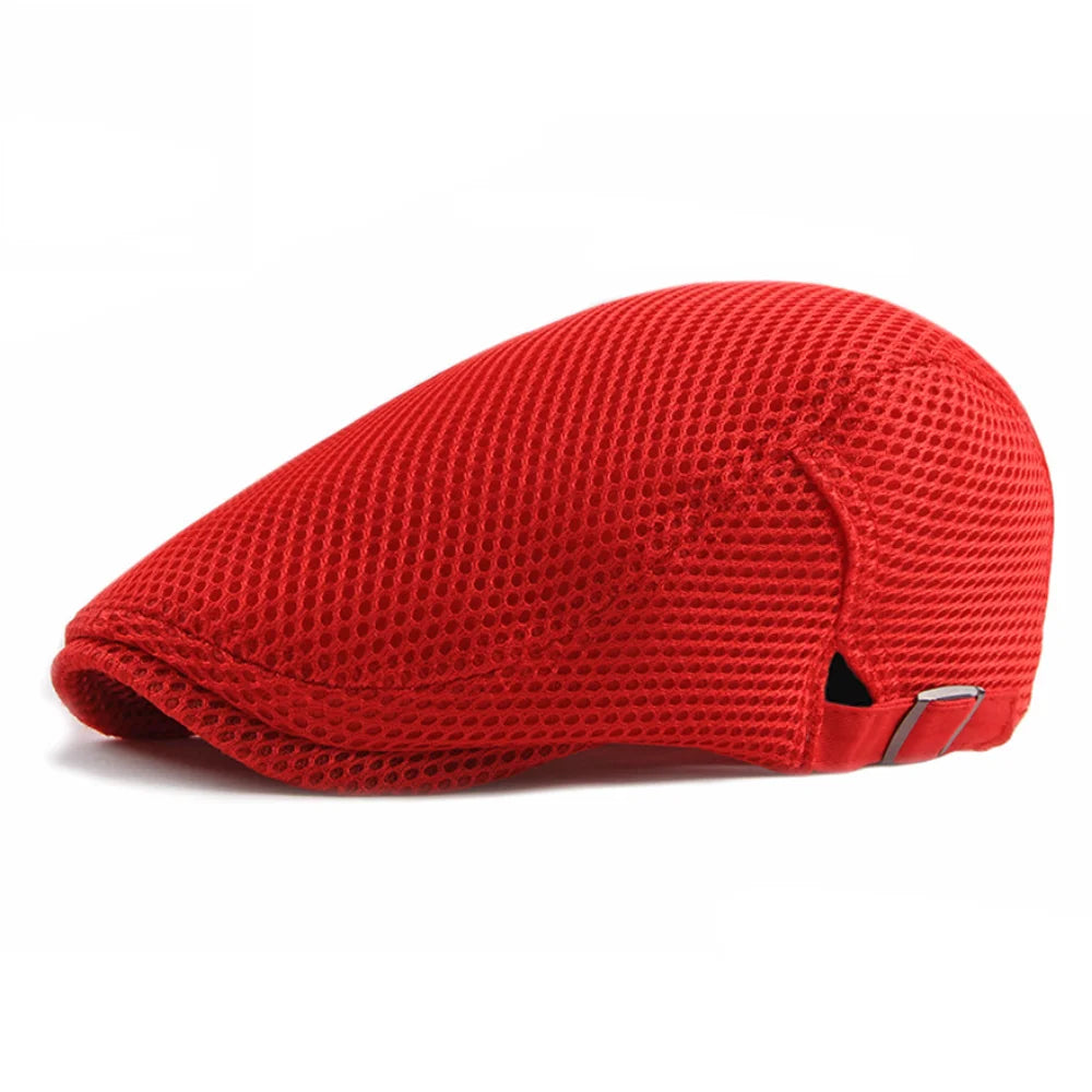 Unisex Mesh Flat Beret Cap - Summer Golf Driving Sun Protection