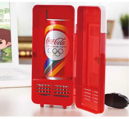 Small auto Fridge Hot Cold Dual Use Gadget Beverage tanks Cooler Warmer Refrigerator With Internal LED drink fridge Light